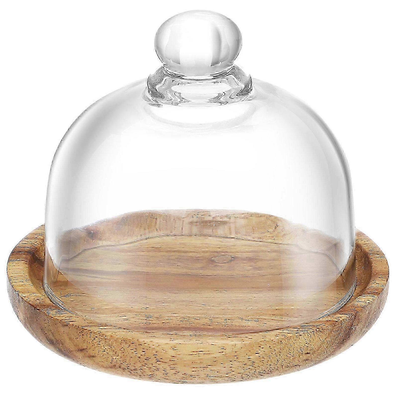 Compact Wooden Cake Stand + Dome