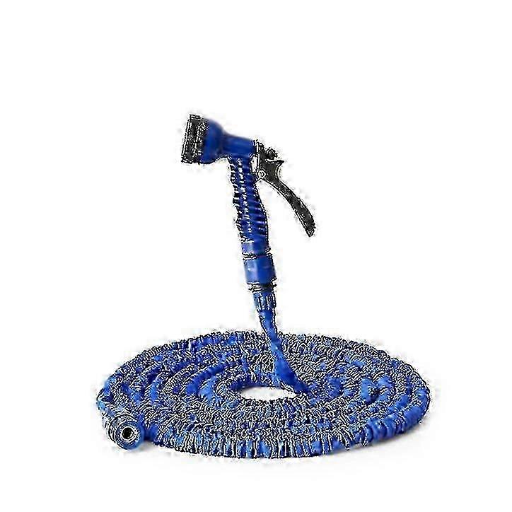 50ft Expandable Garden Hose with 7 Function Nozzle - Blue