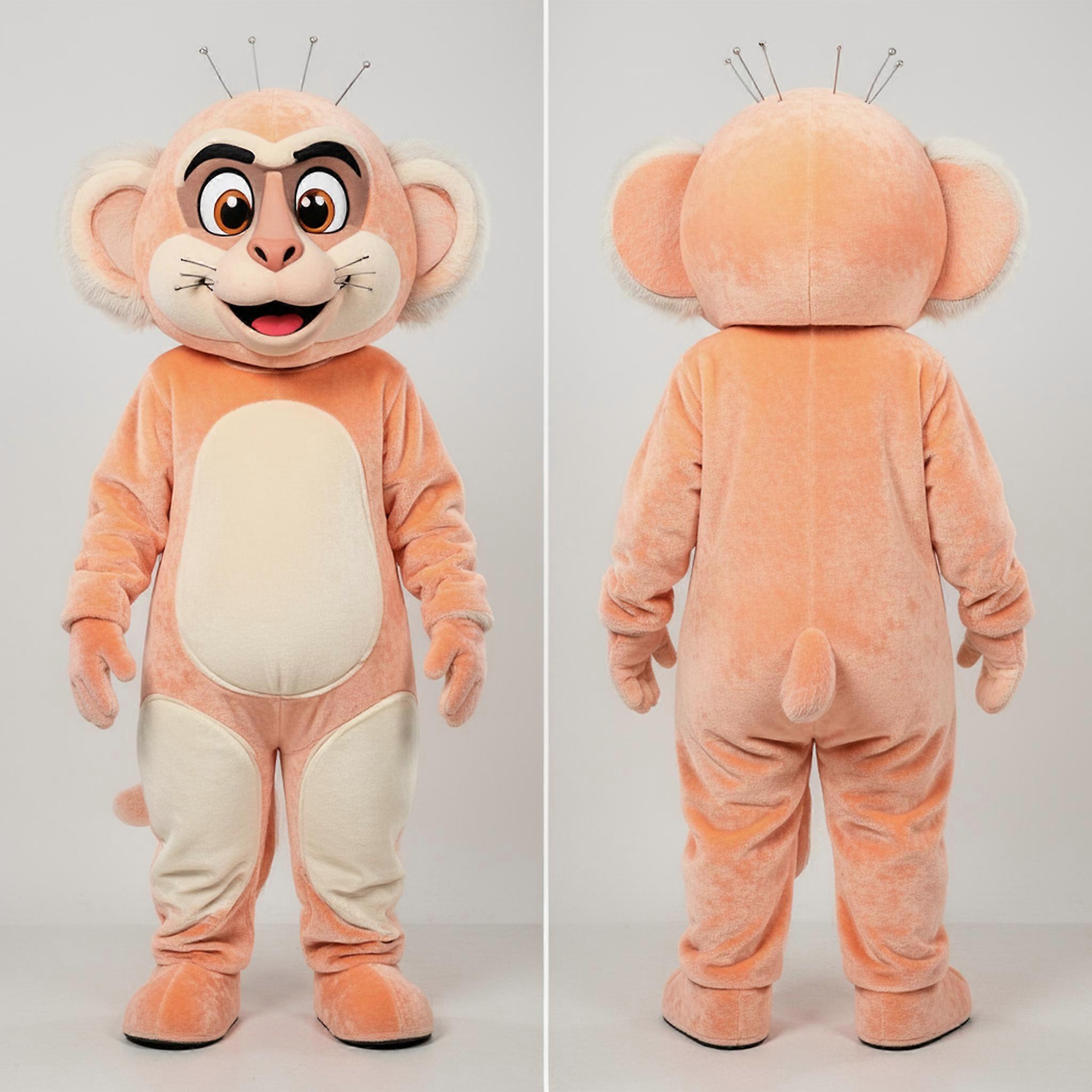 MASTICOT Peach Cuddly Baboon Mascot