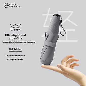 Ultraleichter, nur 145 g leichter Regenschirm im japanischen Stil, dreifach faltbar, mit UV-Schutz und 6-gliedrigem Tragegurt