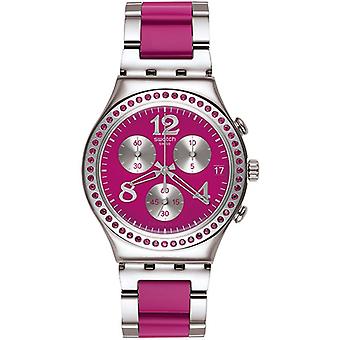 R. swatch secret thought raspberry watch for Unisex Analog Quartz with YCS555G Stainless Steel Bracelet