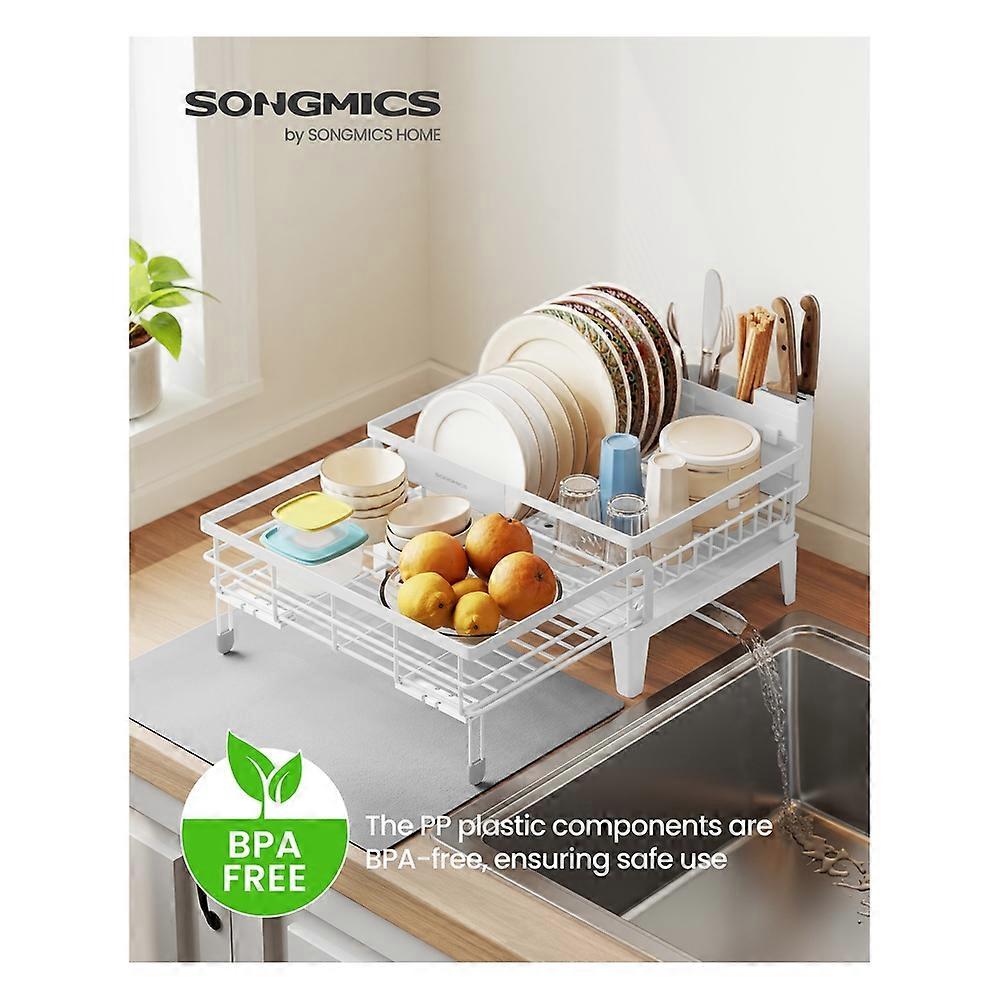 Kitchen Dish Rack with Drainboard and Extendable Spout Ma