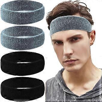 4 pezzi Sport fascia per capelli fascia sudore per uomini donne antiscivolo corsa fascia in cotone terry panno sudore elastico traspirante traspirante capelli