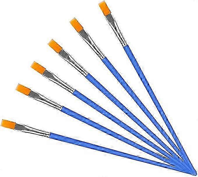 Flat Art Brushes 6 Pack Nylon 17cm
