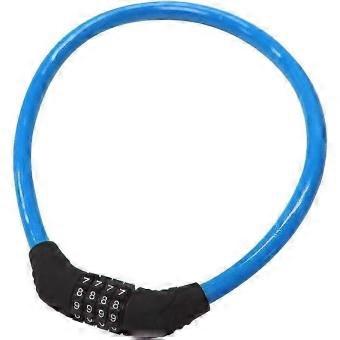 Security Bike Lock 4 Digit Resettable Combination Cable Lock for Bicycle, 2 Feet x 1/2 Inch, Blue-bj