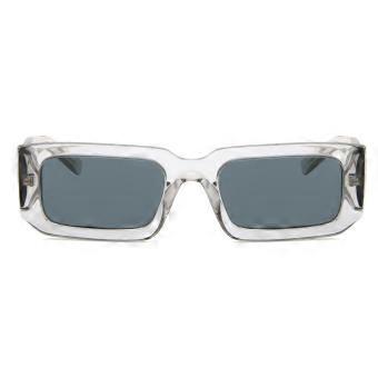 Prada PR 06YS 12R09T Full Rim Transparent Grey Men Rectangle Sunglasses UV3 Original
