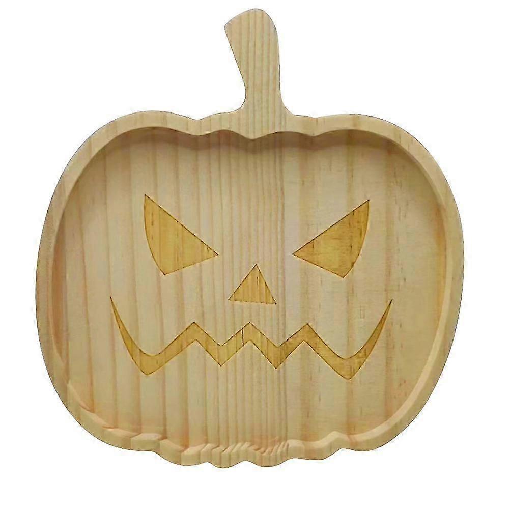 Pumpkin Shape Wooden Decorative Plate