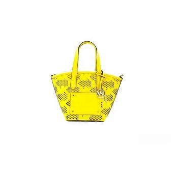 Michael Kors Kimber Small Daffodil Leather 2-In-1 Zip Tote Messenger Bag Purse