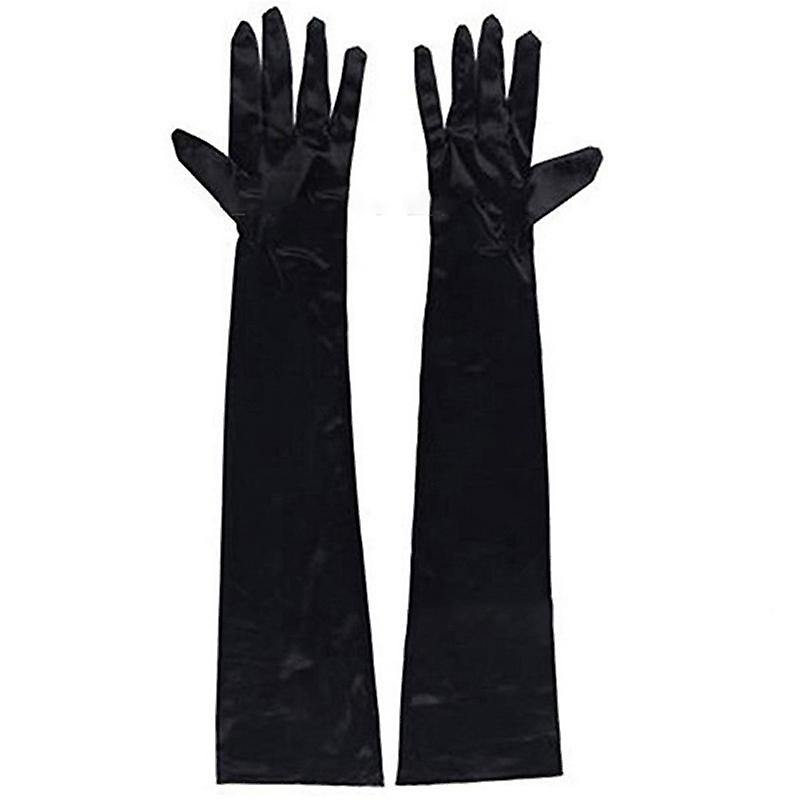 Gants longs en faux cuir pour femmes Soirée Party Mode Gants chauds Écran tactile