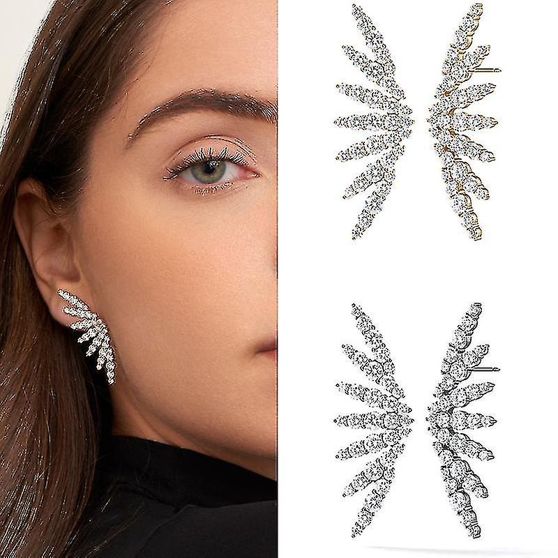 Micro-set Gradient Zircon Ear Women's And Ear Simple 925 Silver Ear