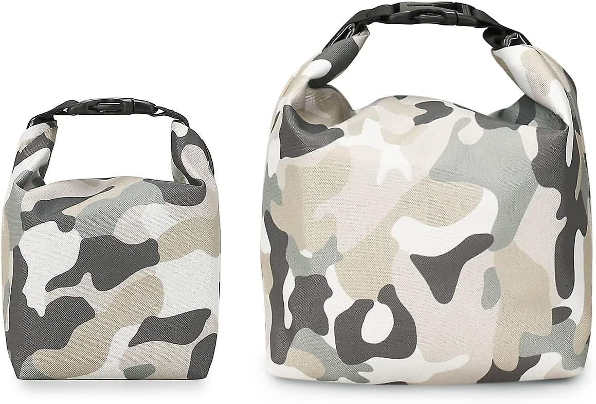 liangnv حقيبة غداء جمالية صندوق الحقيبة في الهواء الطلق التخييم نزهة حقيبة سحاب معزول للماء للنساء والفتيات والاطفال (التمويه ، S)