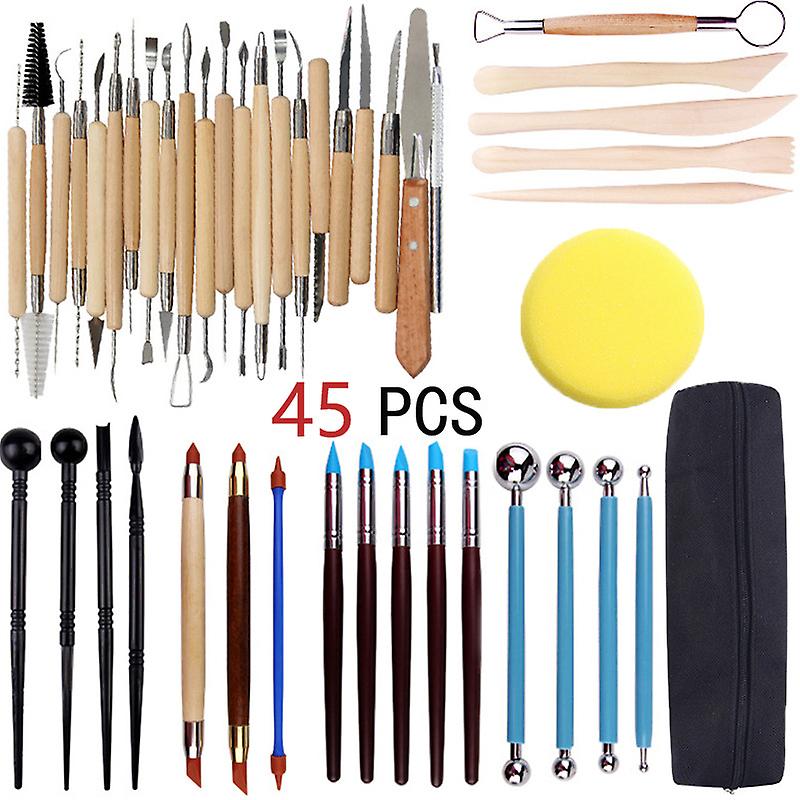 Pottery Tool Clay Sculpting Tools Chisel for Potter/Ceramic Artist Kit 45 Pcs