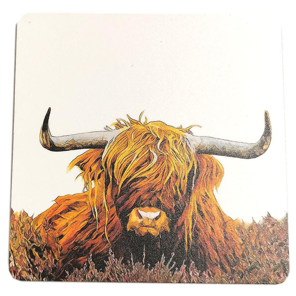 "Heather" Highland Cow Coaster by Nick Field Art