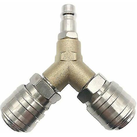 Compressed Air Distributor,  Compressed Air Connector, Compressed Air Switch, With Two 1/4 Inch Threaded Connectors, Rust Proof Brass