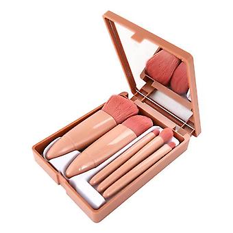 5pcs Portable Mini Makeup Brushes Set Makeup Brushes Set With Mirror