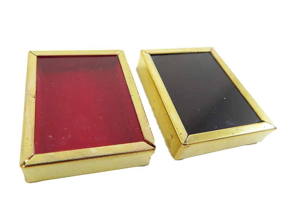 Dolls House 2 Gold Display Box Frames Red And Black Miniature Decor Accessory