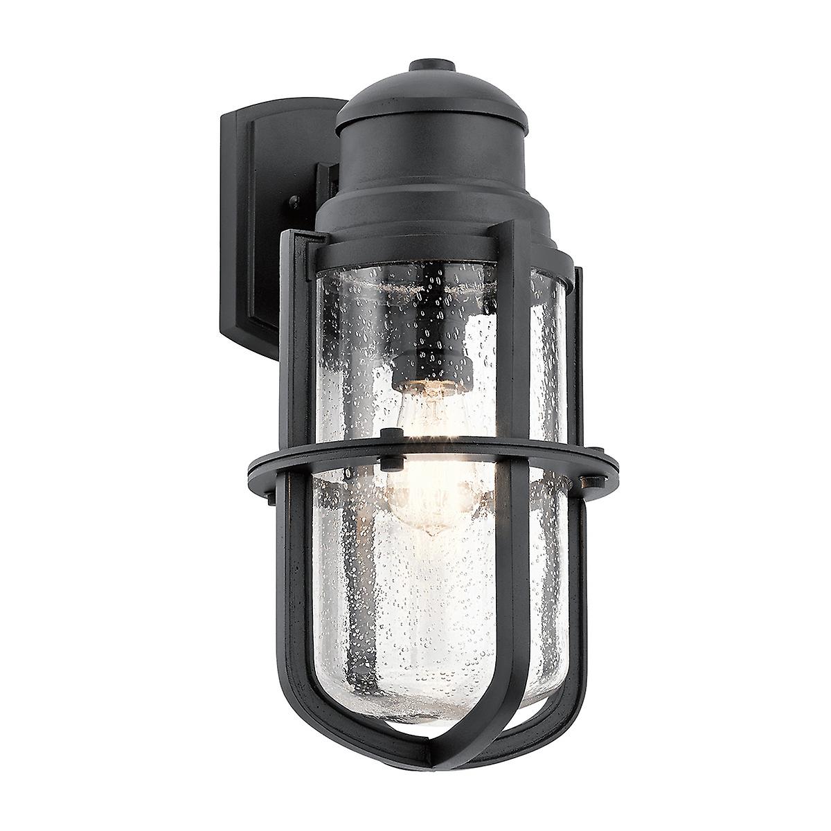 Suri Outdoor 1 Light Wall Lantern, Textured Black, IP44, E27