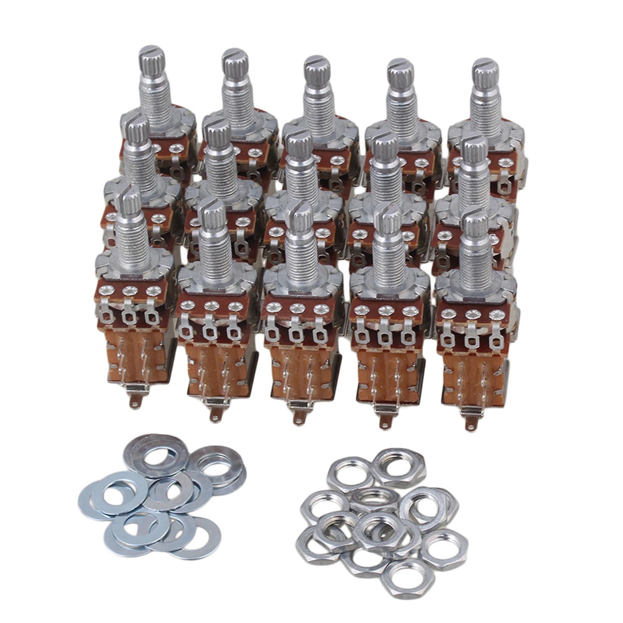Chrome A500K OHM Audio volume Guitar Potentiometer Switch Set of 15