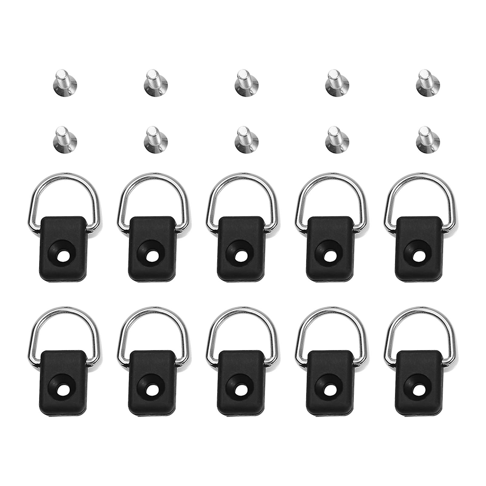 Vobor Kayak D Ring Buckle - Kayaking D-Type Buckles,Black Canoe Special Button Fishing Rigging D Ring with M6 Screws Bungee Kit Accessory for