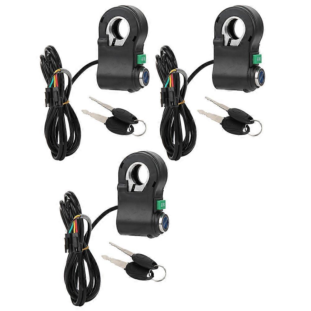 Black Plastic Handlebar Switch with Voltage Display and Lock for E-Bikes