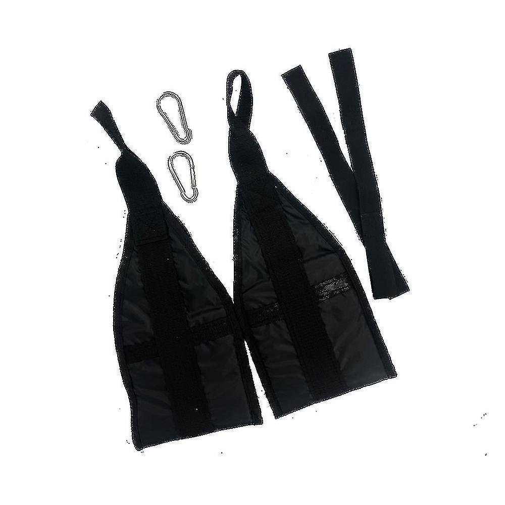 חגורת משיכה רצועות קלע Ab אימון כושר בטן Carver סנטר למעלה לשבת חובה כבדה אימון שרירים חגורת מתלה שחור מעובה