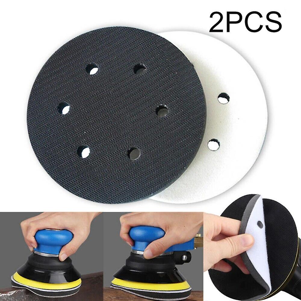 2pcs 6 Inch 150mm 6 Holes Soft Sponge Interface Pad Sanding Disc Buffer SpongeInterface Cushion for Power Tool Accessories~13213