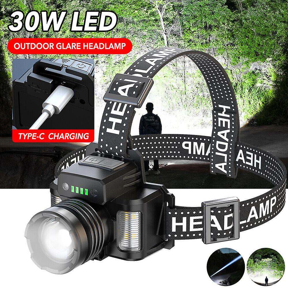 LED Headlamp Headlight USB Rechargeable Waterproof 20000Lumen