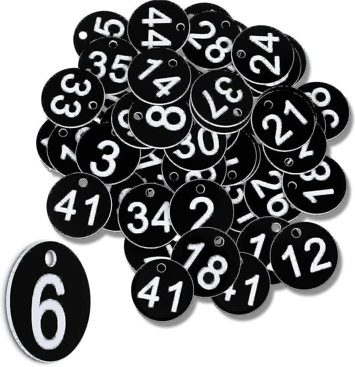 Black Number Tags 1-50 Plastic Numbered Tokens Plastic Table Numbers Numbered