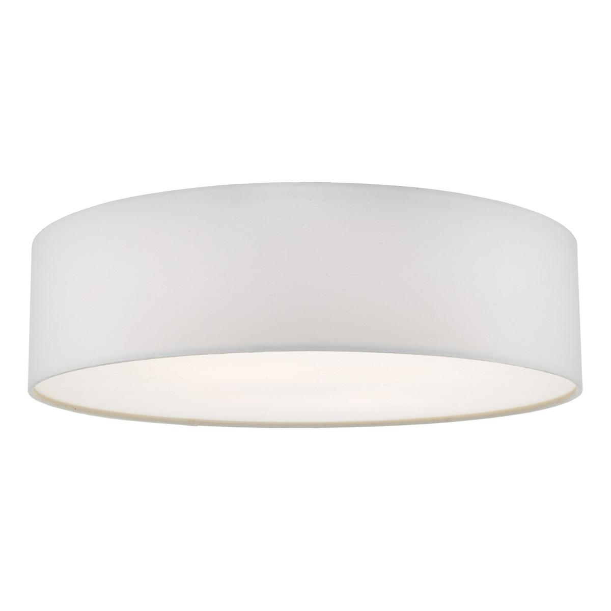 DAR CIERRO Cylindrical Flush Ceiling Light Ivory, 4x E27