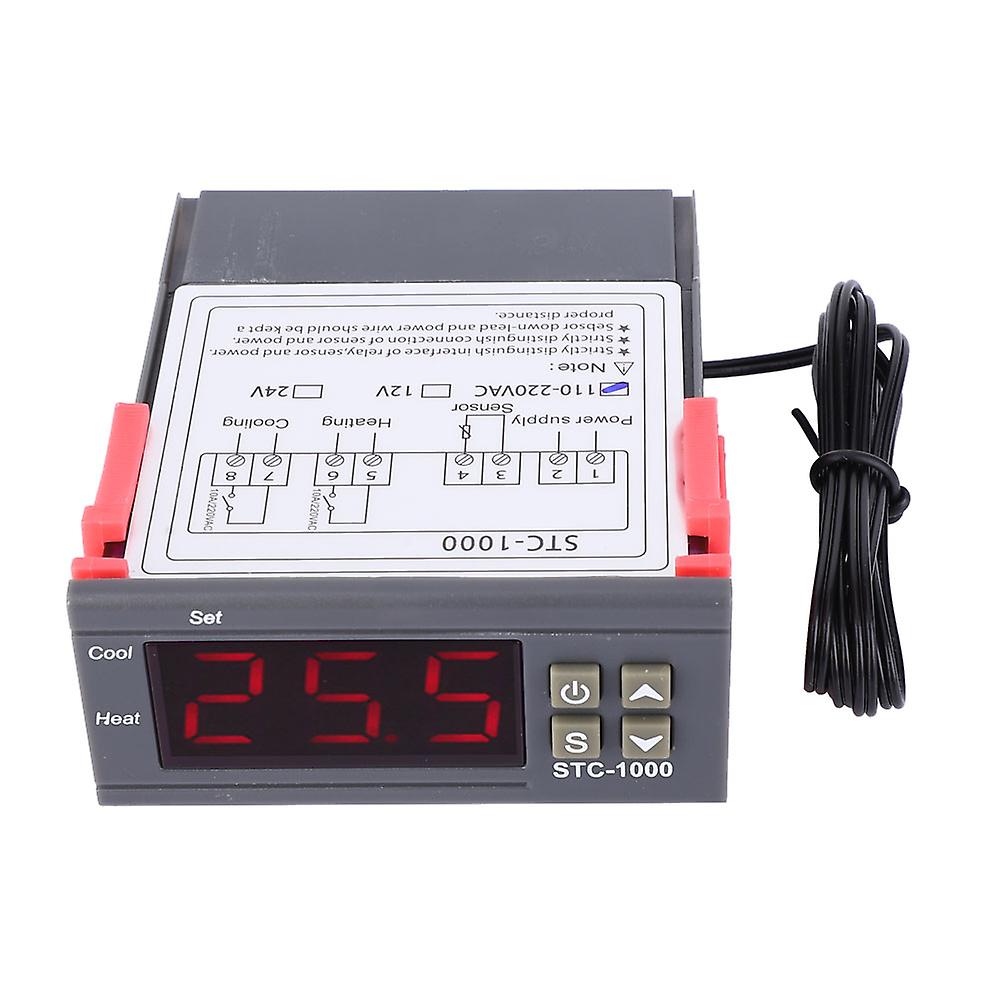 STC-1000 Digital Temperature Controller: Dual Relay Output Thermostat with NTC 24V, Featuring Digital Display and ABS Flame Retardant Shell
