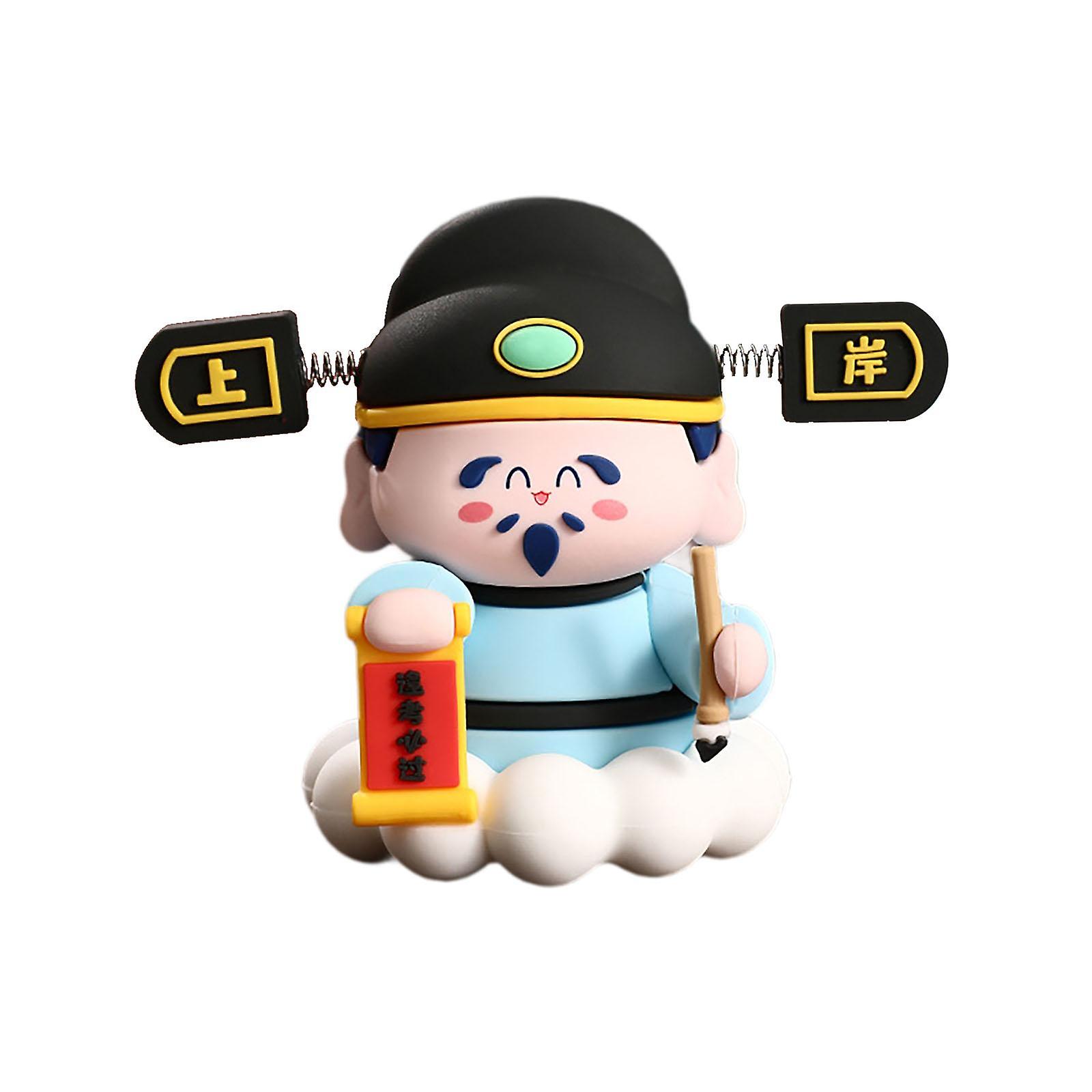 Mini Figurine Souvenir Gift Miniature Figure for Shelf Bookshelf Centerpiece Blue