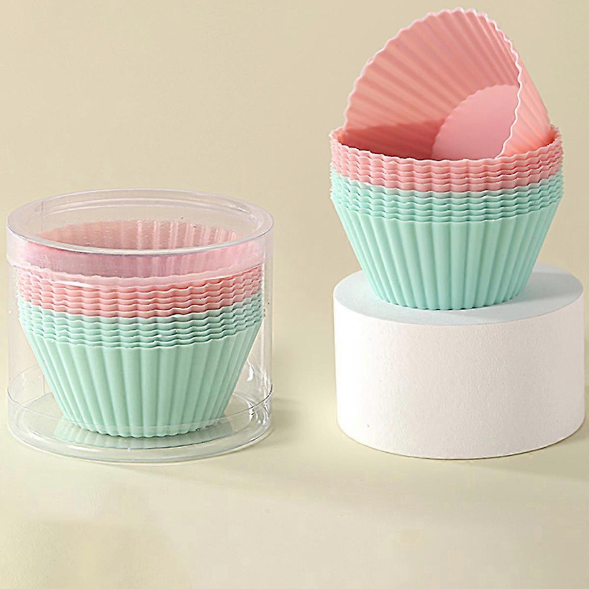 12db szilikon sütőpohár; újrafelhasználható cupcake bélések; tapadásmentes muffin csészék; tortaformák készlet; Standard méretű cupcake tartó