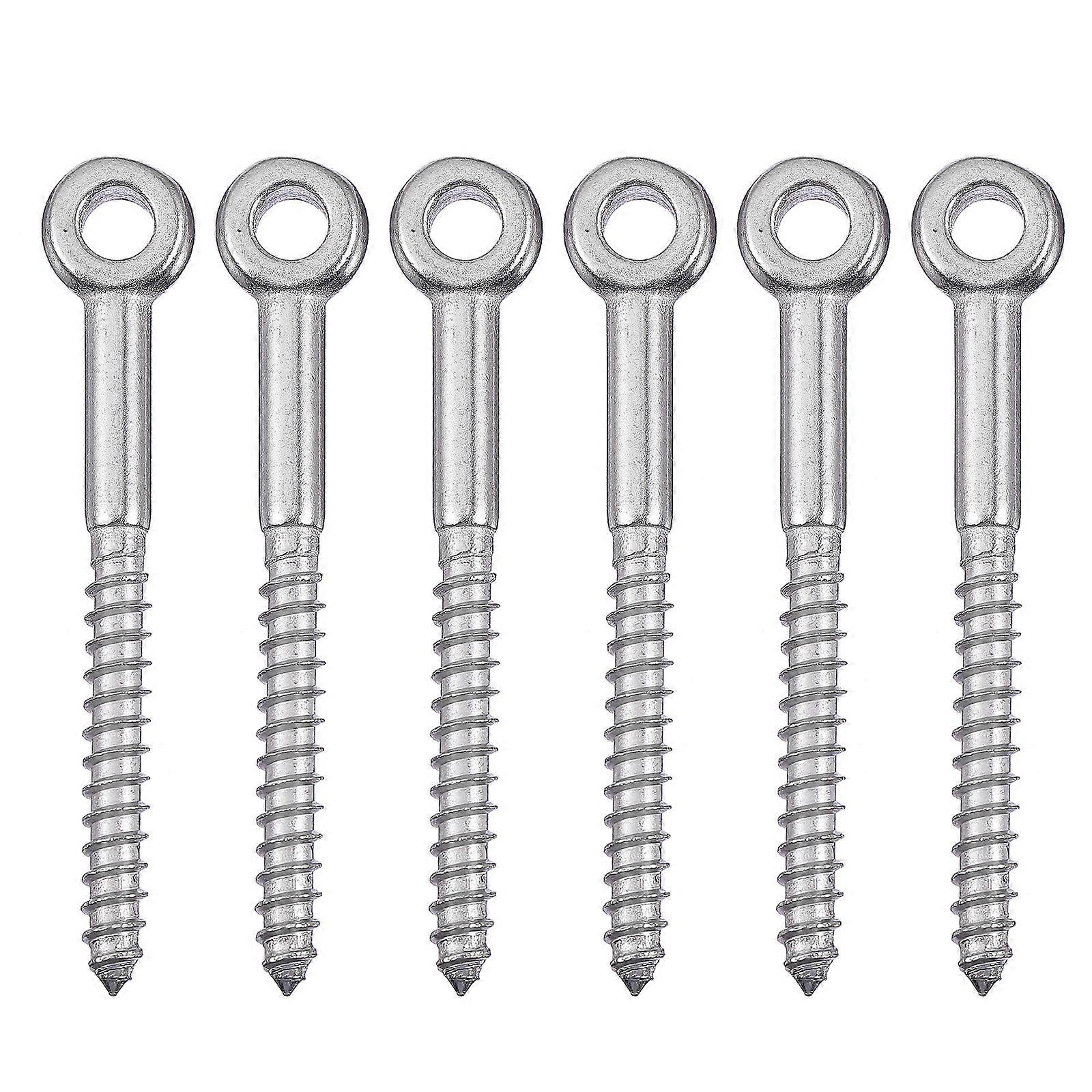 6 vis à œil en acier inoxydable Vis à œil robustes Boulons à œil filetés