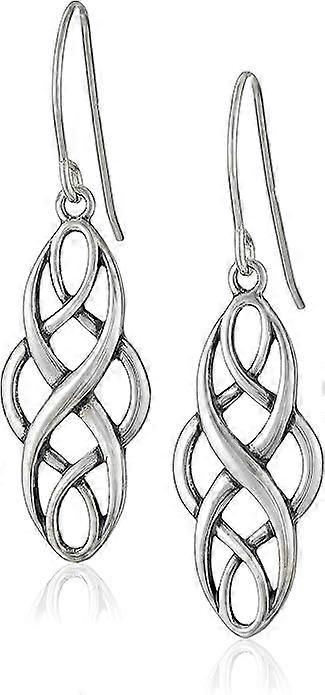 Sterling Silver Oxidized Celtic Knot Drop Earrings