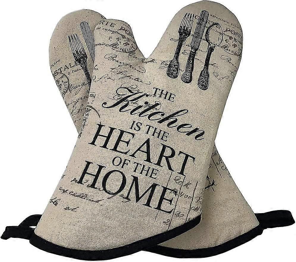 Oven Mitts Cotton Baking Gloves Cooking Baking Kitchen Utensils(2 Pack) Gift