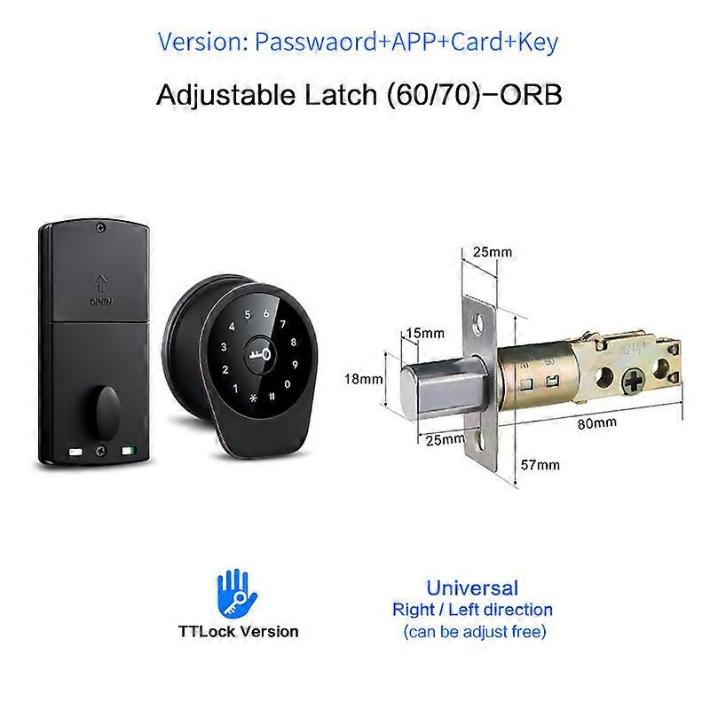 Newest Bluetooth Electronic Smart Lock Biometric Fingerprint Door Lock Ttlock App Code Rifd Keyless Door Lock Home Security