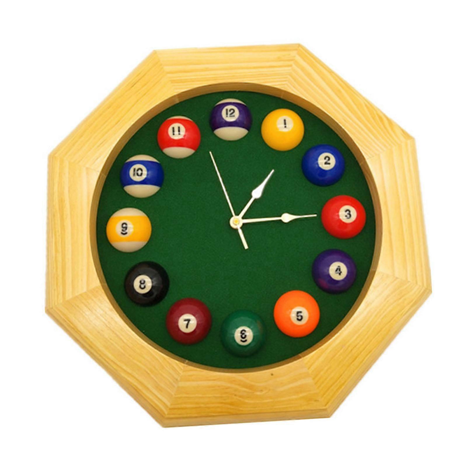 Relógio de Parede de Bilhar Leve e Silencioso para Casa Banheiro Escritório 15 Polegadas