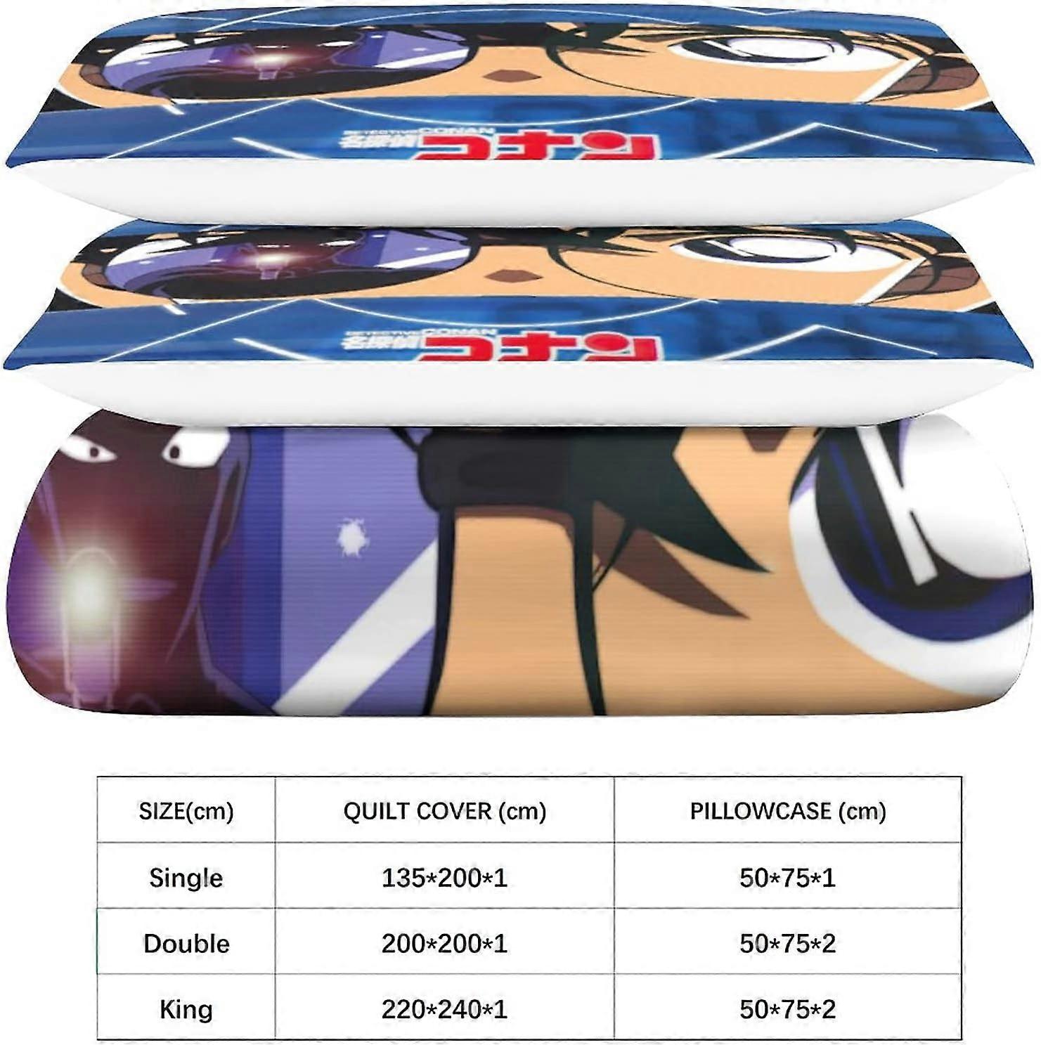 名探偵コナン江戸川アニメ羽毛布団カバー、子供用女の子の寝具セット