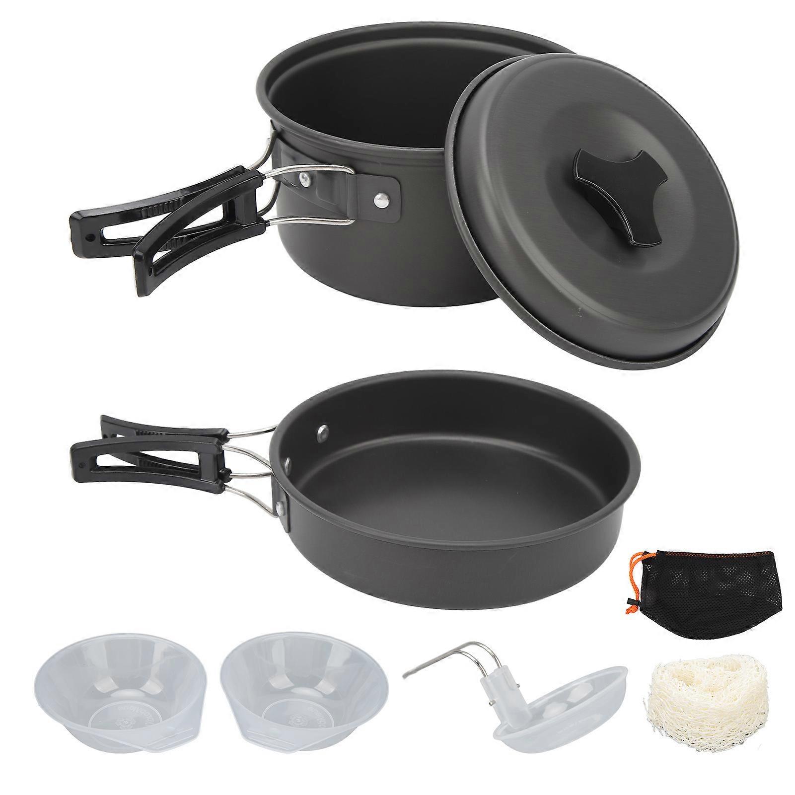 Outdoor portable camping pot set, picnic barbecue pot and tableware