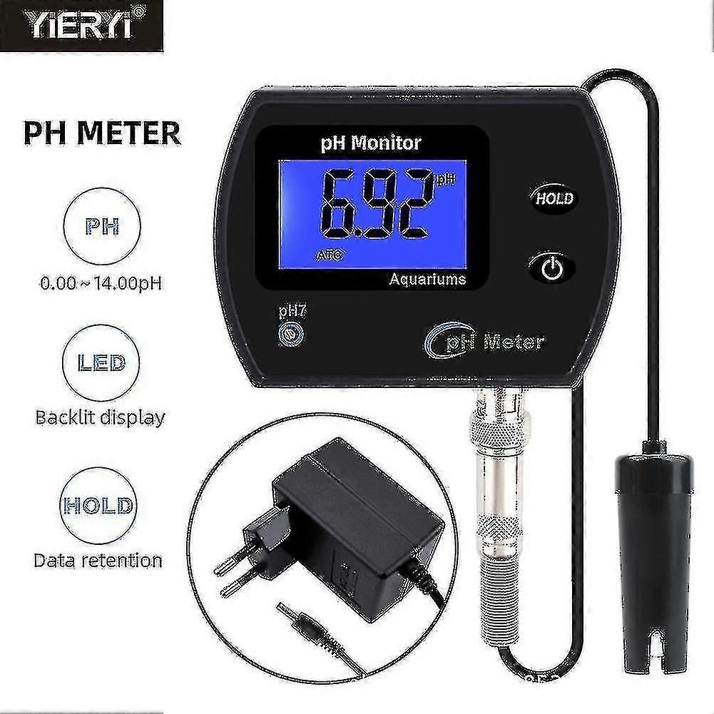 2 In 1 Digital Ph Temperature Meter Monitor Tester Sensor Kit 0~14.0ph Measure