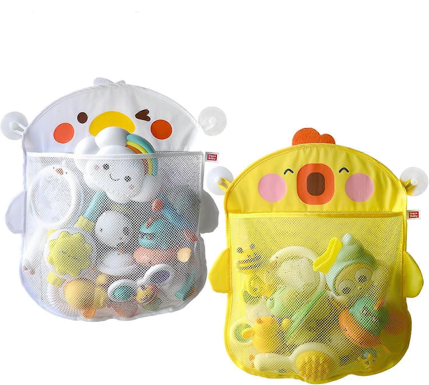 2 stk Badeleketøy Oppbevaring Badetøy Mesh Bade Leketøy Oppbevaring