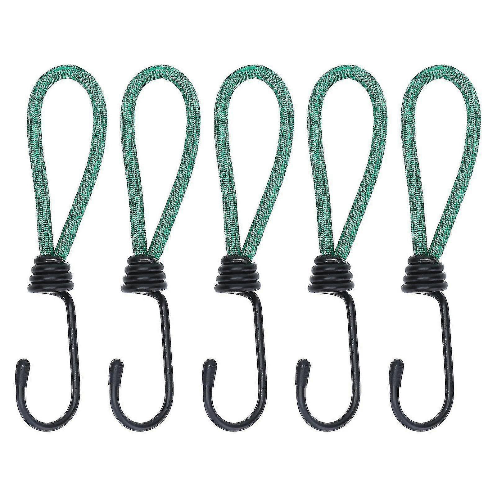 5 Pieces Bungee Hook Elastic Cords for Camping and Tarps