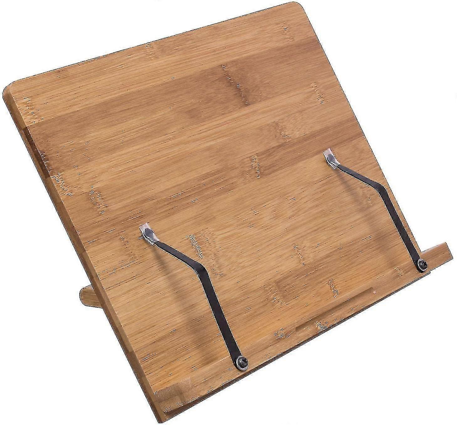 Bamboo Reading Rest Cook Book Stand Foldable Holder For Books, Documents, Tablets Or Smartphones