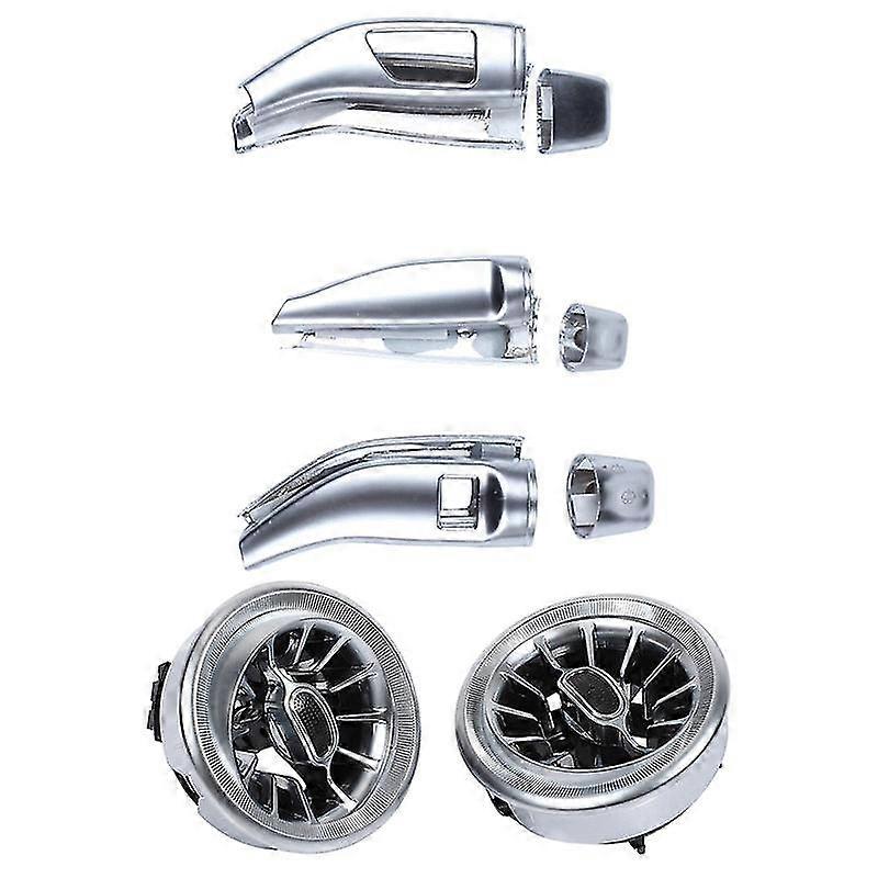 1 Set chrome wiper shift lever cruise sequins covers frame stickers & 2 pcs car air condition air vent outlet trim
