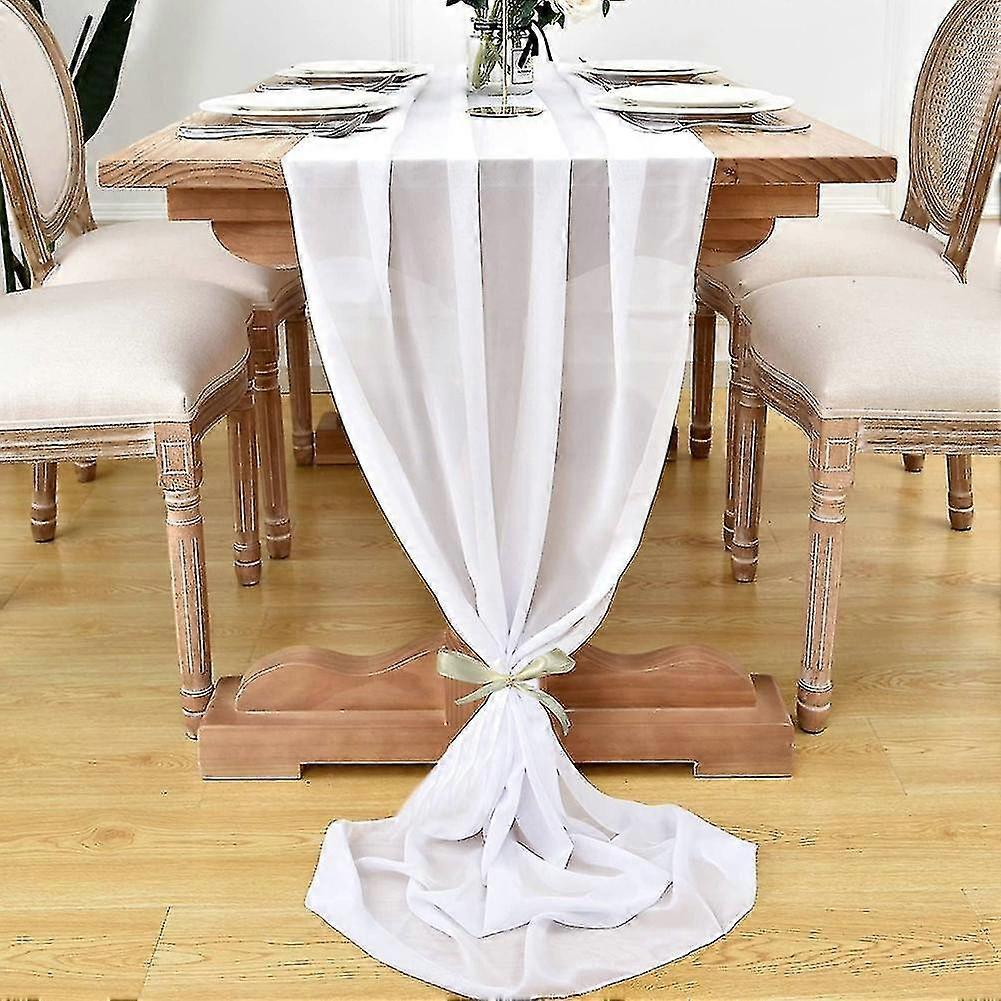 2 pack white table runner wedding table runner 27x120 inches