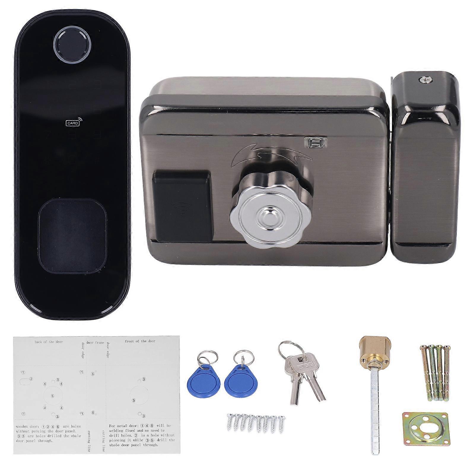 Smart Door Lock Wifi Electronic Digital Remote Control Fingerprint Card Password Home Security Lock for Tuya NO.1249