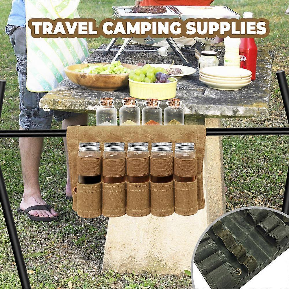 Seasoning Bottle Storage Bag Foldable Portable for Outdoor Camping Picnic