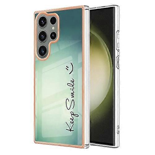 For Samsung Galaxy S23 Ultra 5G Electroplating Marble Dual-side IMD Mobile Phone Case