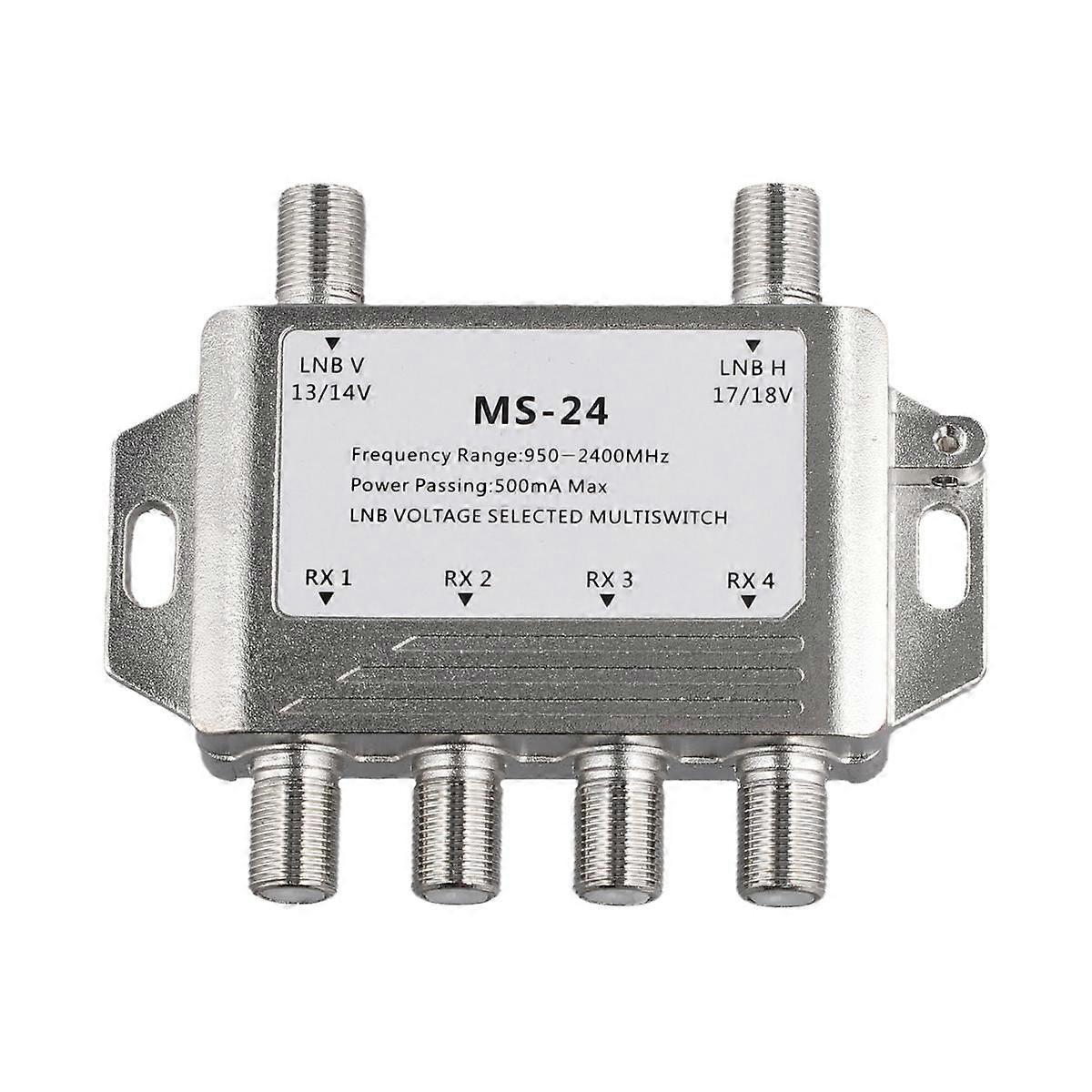 2 in 4 Out DiSEqC 4X2 Switch Satellite Signal Multiswitch LNB Voltage 950-24000MHz for TV Receiver