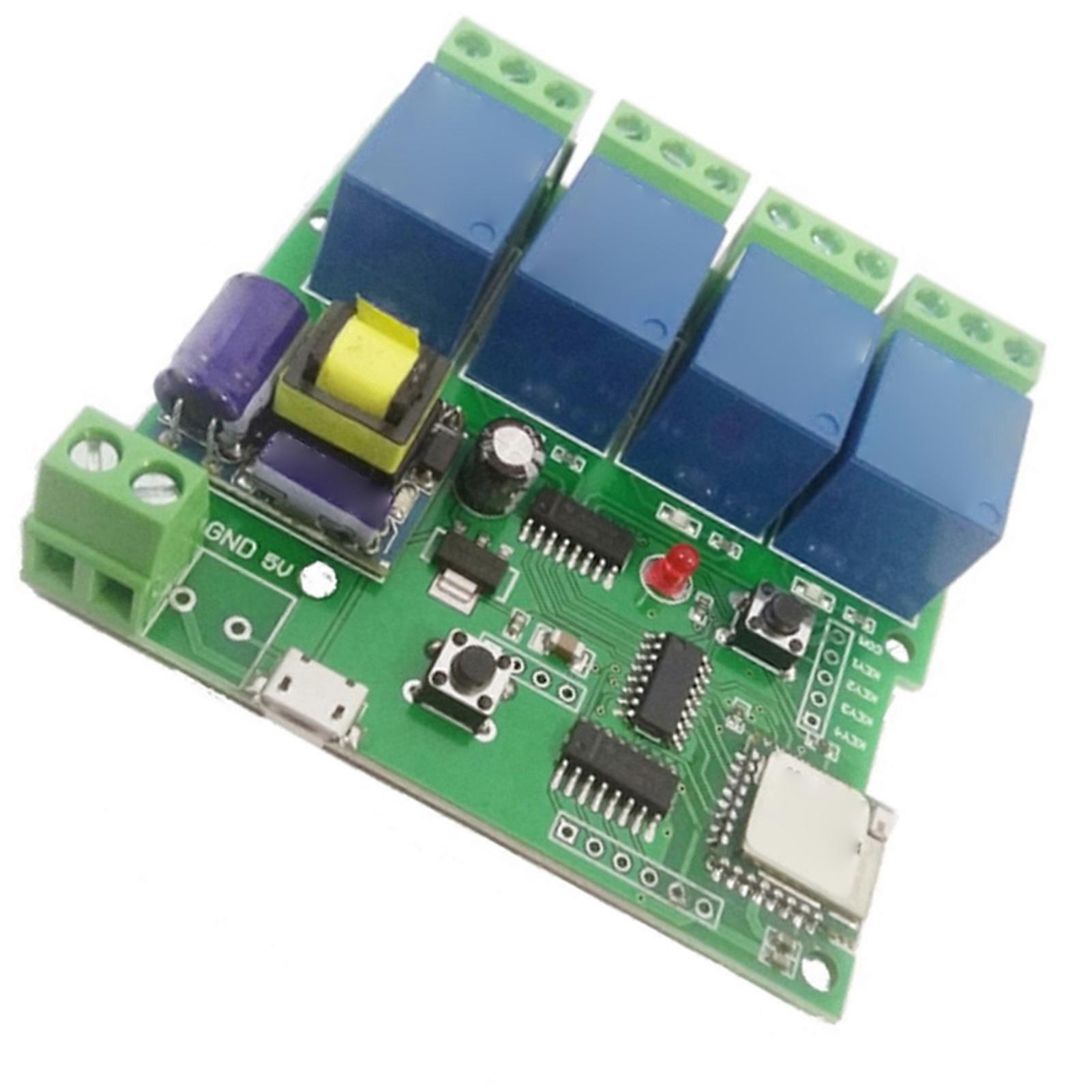 Remote Control Switch Relay Module 4 Channels Voice Controlling Relay Module for Lights Motors Doors